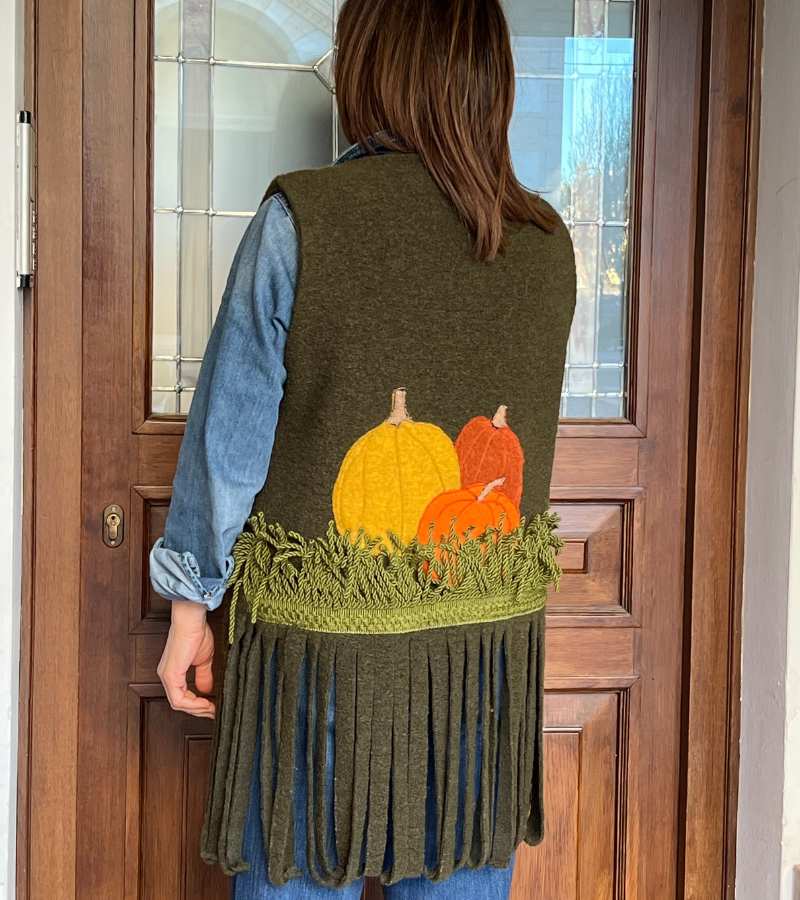 Gilet cozy verde zucche - immagine 2