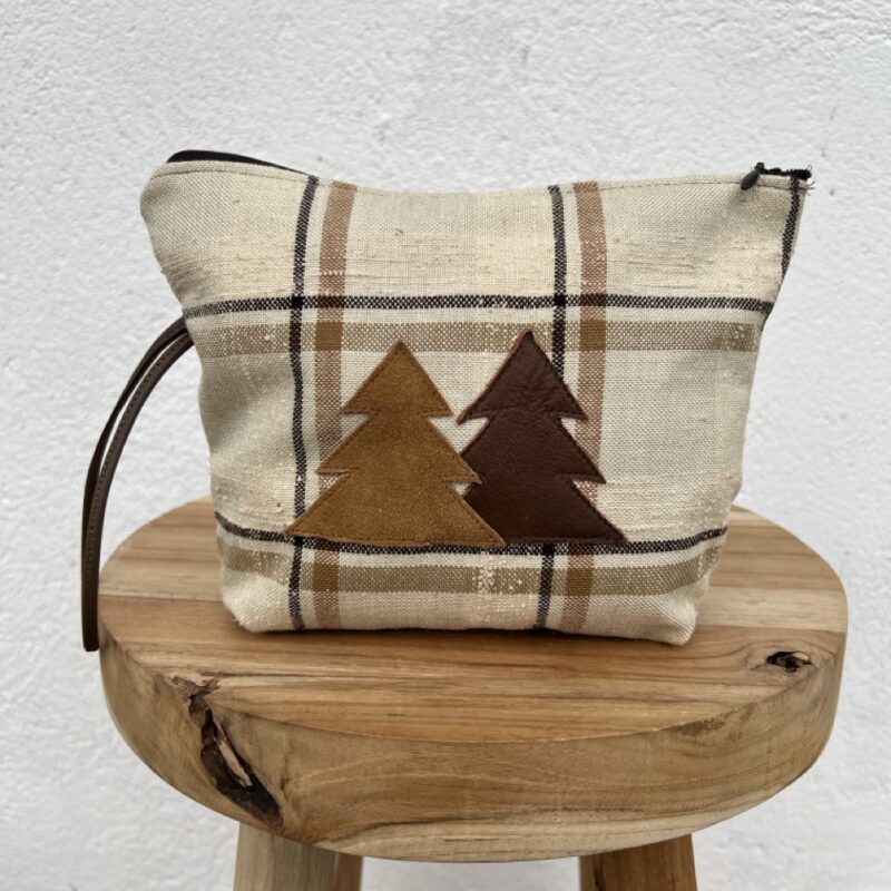 Pochette check marroni