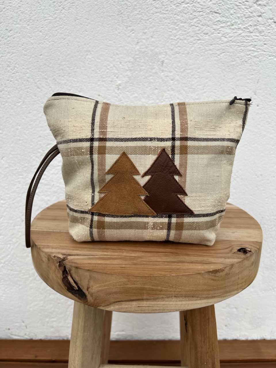 Pochette check marroni