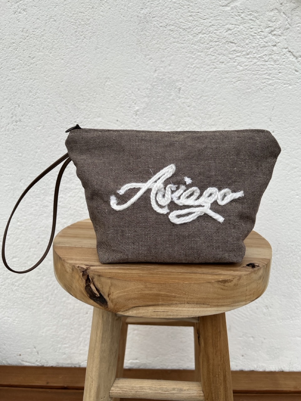 Pochette tweed marrone Asiago - immagine 2