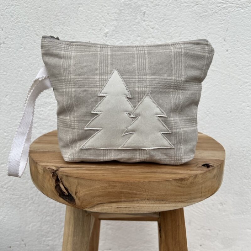 Pochette check grigio