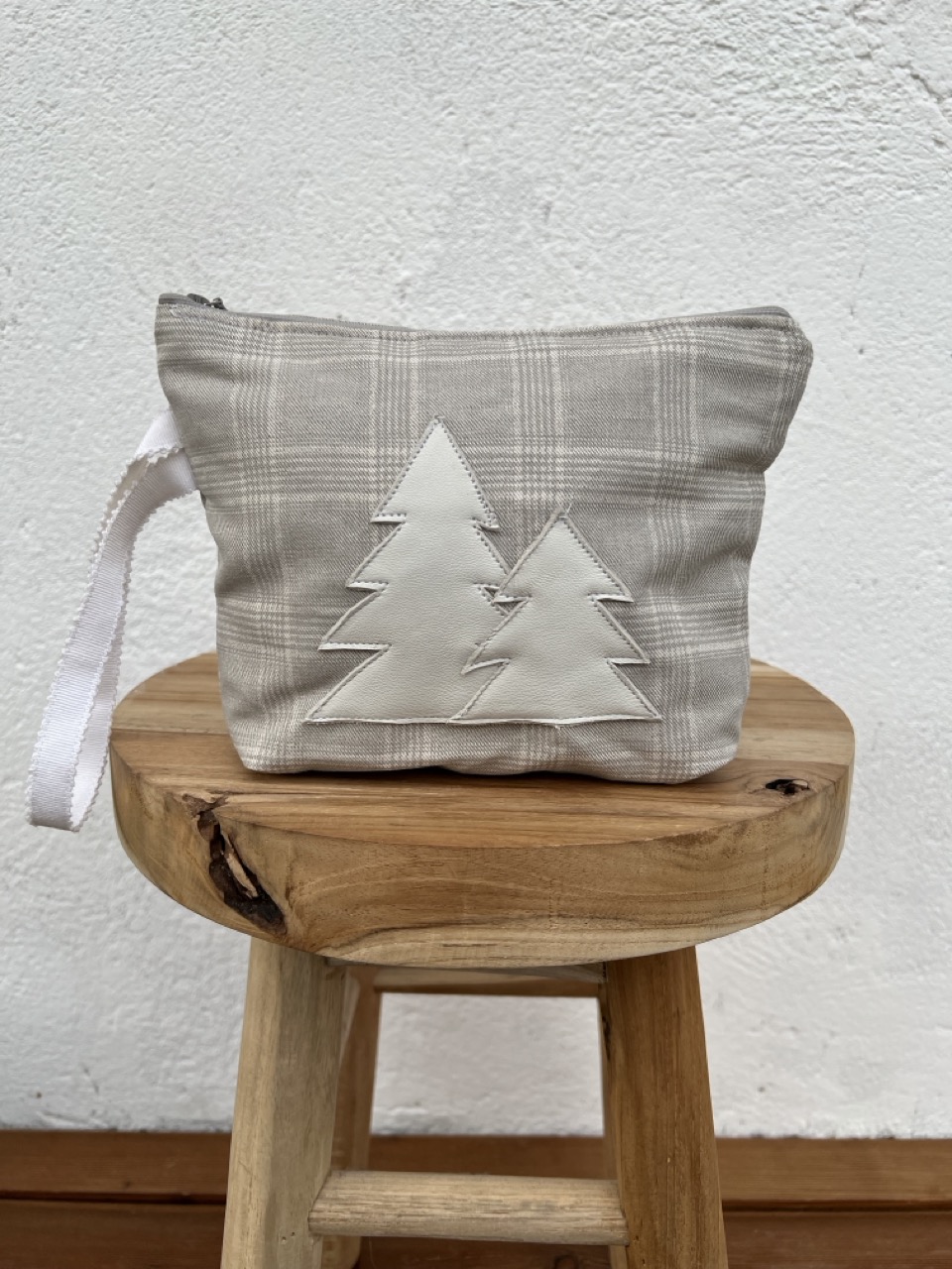 Pochette check grigio
