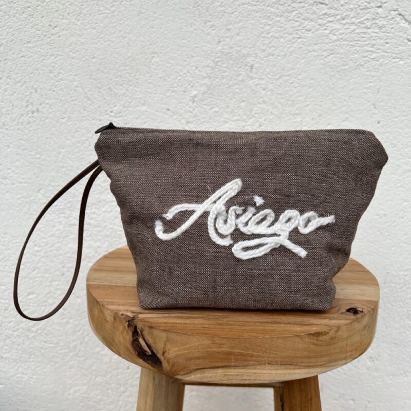 Pochette tweed marrone Asiago