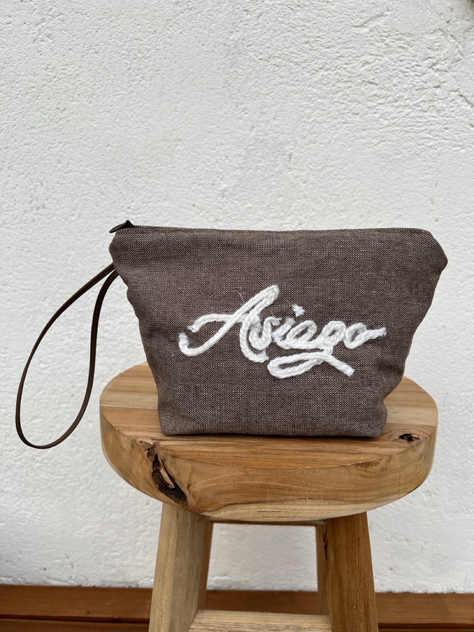 Pochette tweed marrone Asiago