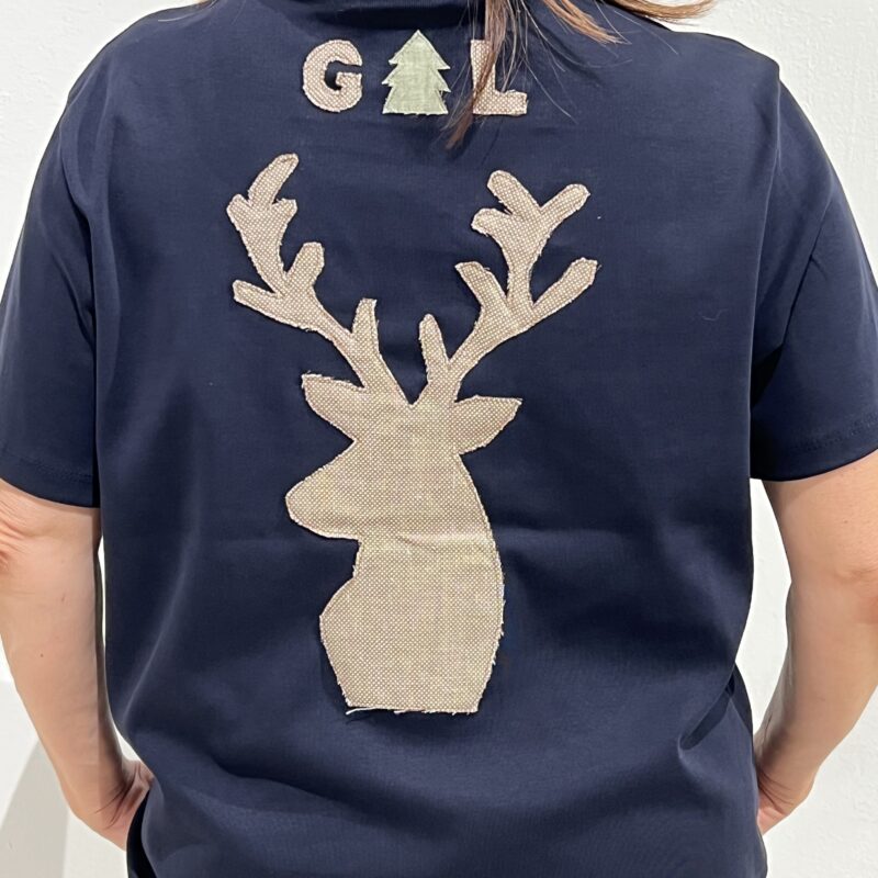 T-shirt boxy fit testa Cervo