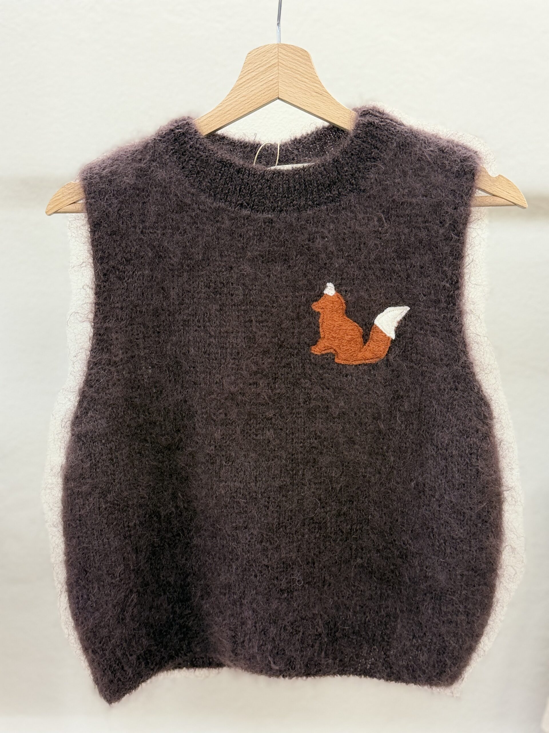 Gilet fluffy marrone volpe