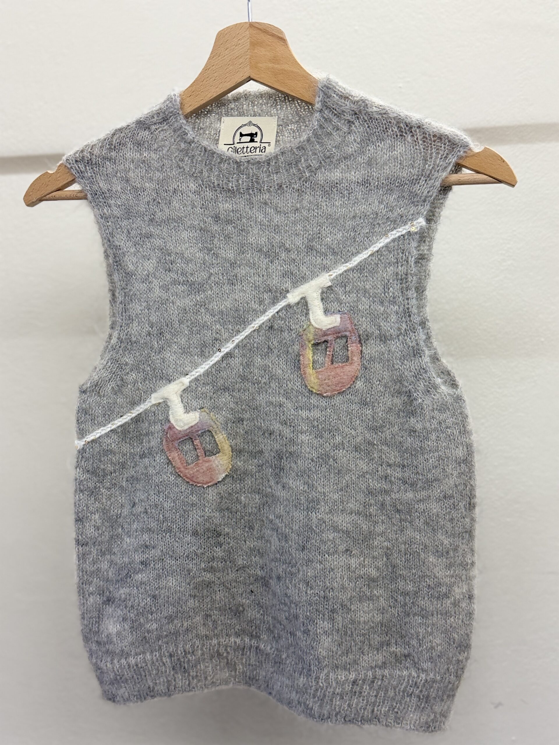 Gilet cloudy grigio funivia rosa