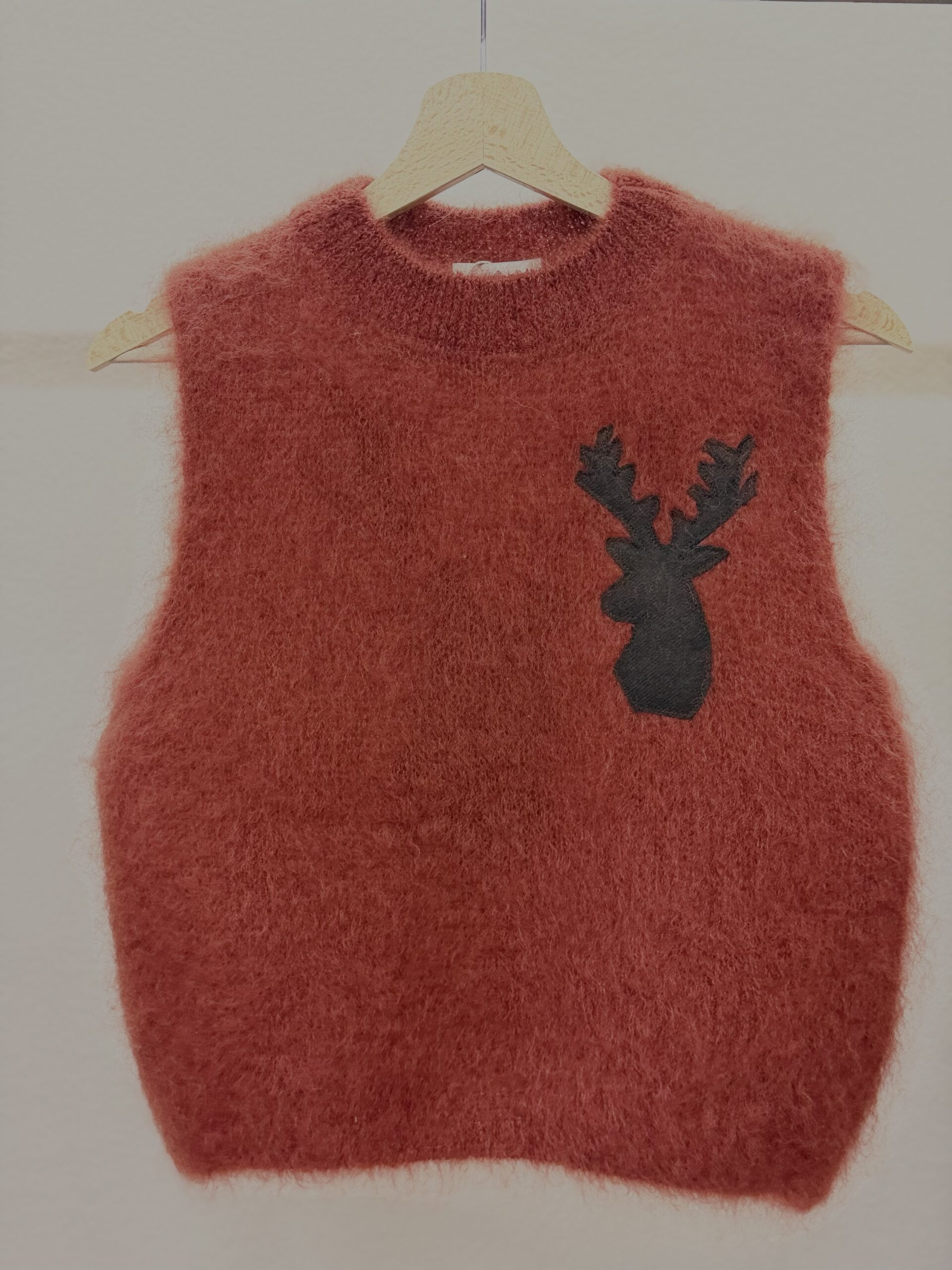 Gilet fluffy mattone cervo - immagine 2