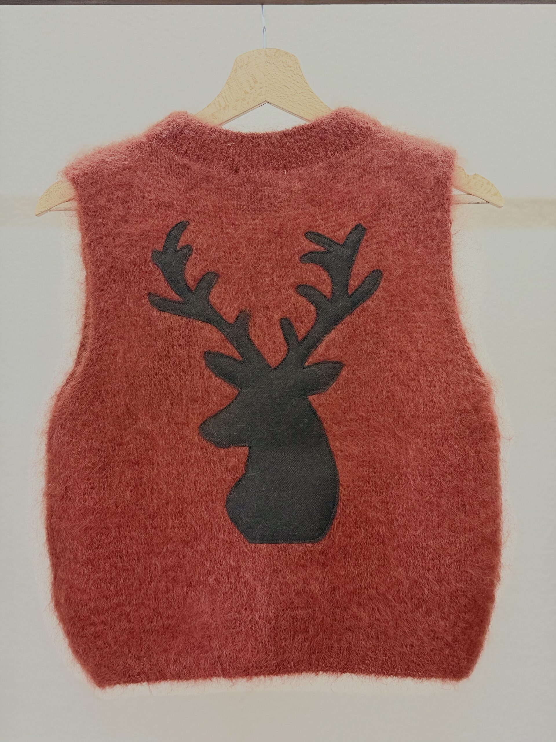 Gilet fluffy mattone cervo