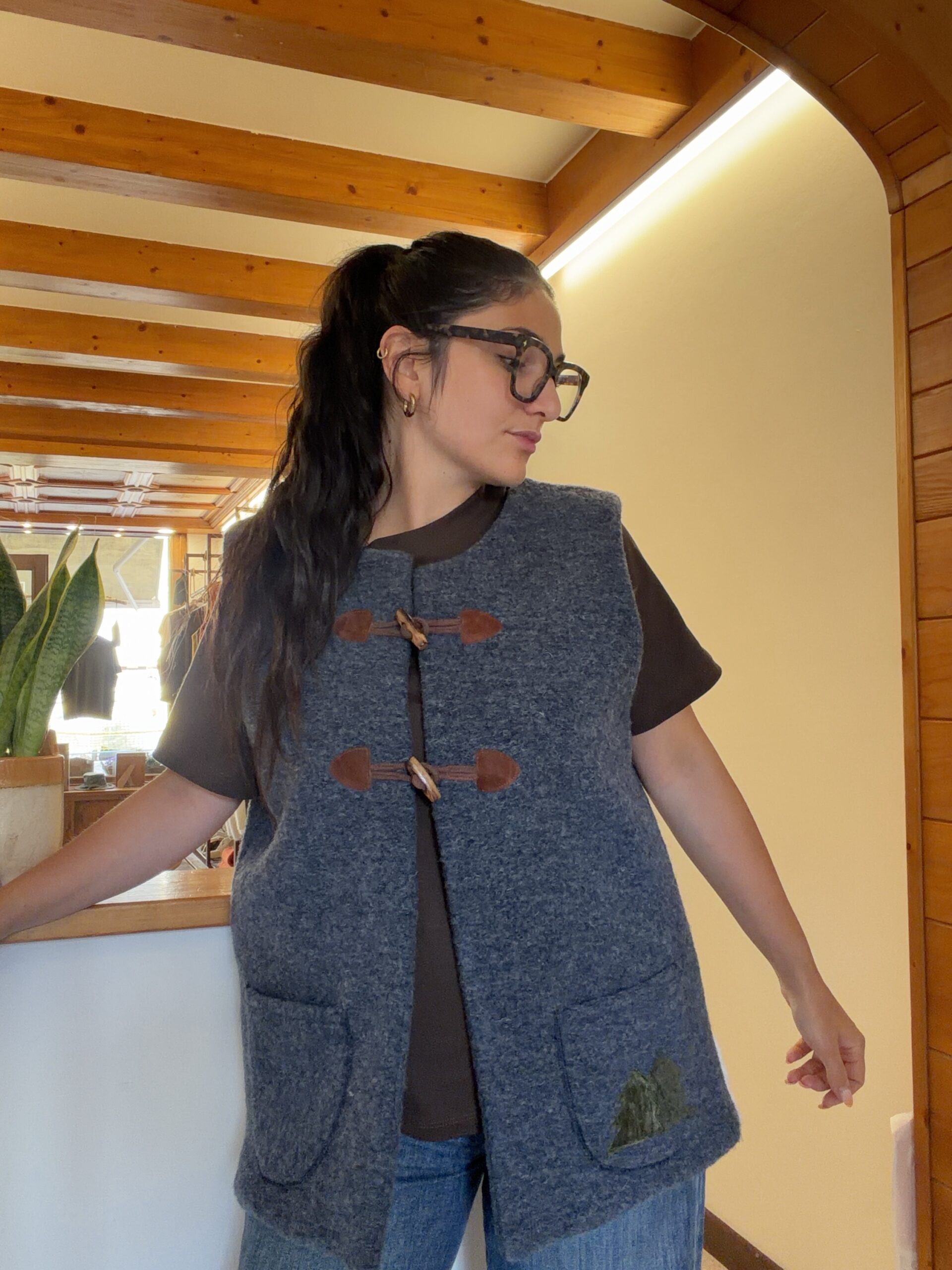 Gilet cozy indaco marmotta - immagine 2