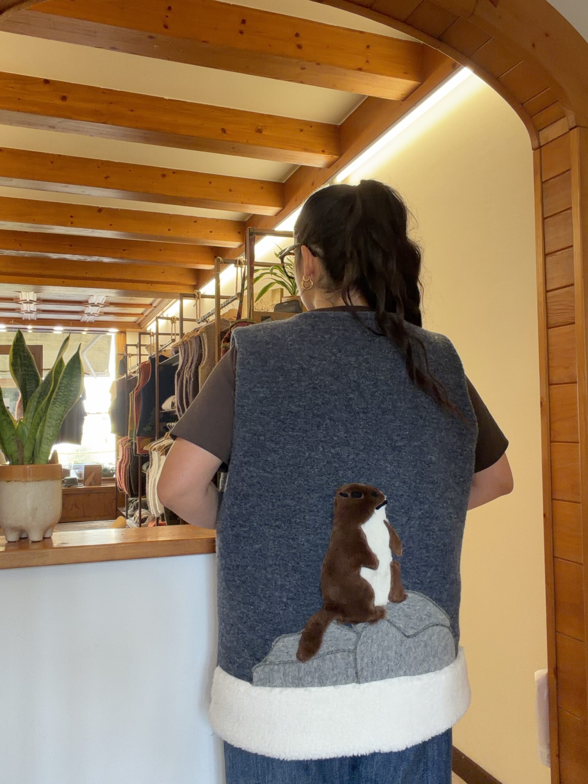 Gilet cozy indaco marmotta