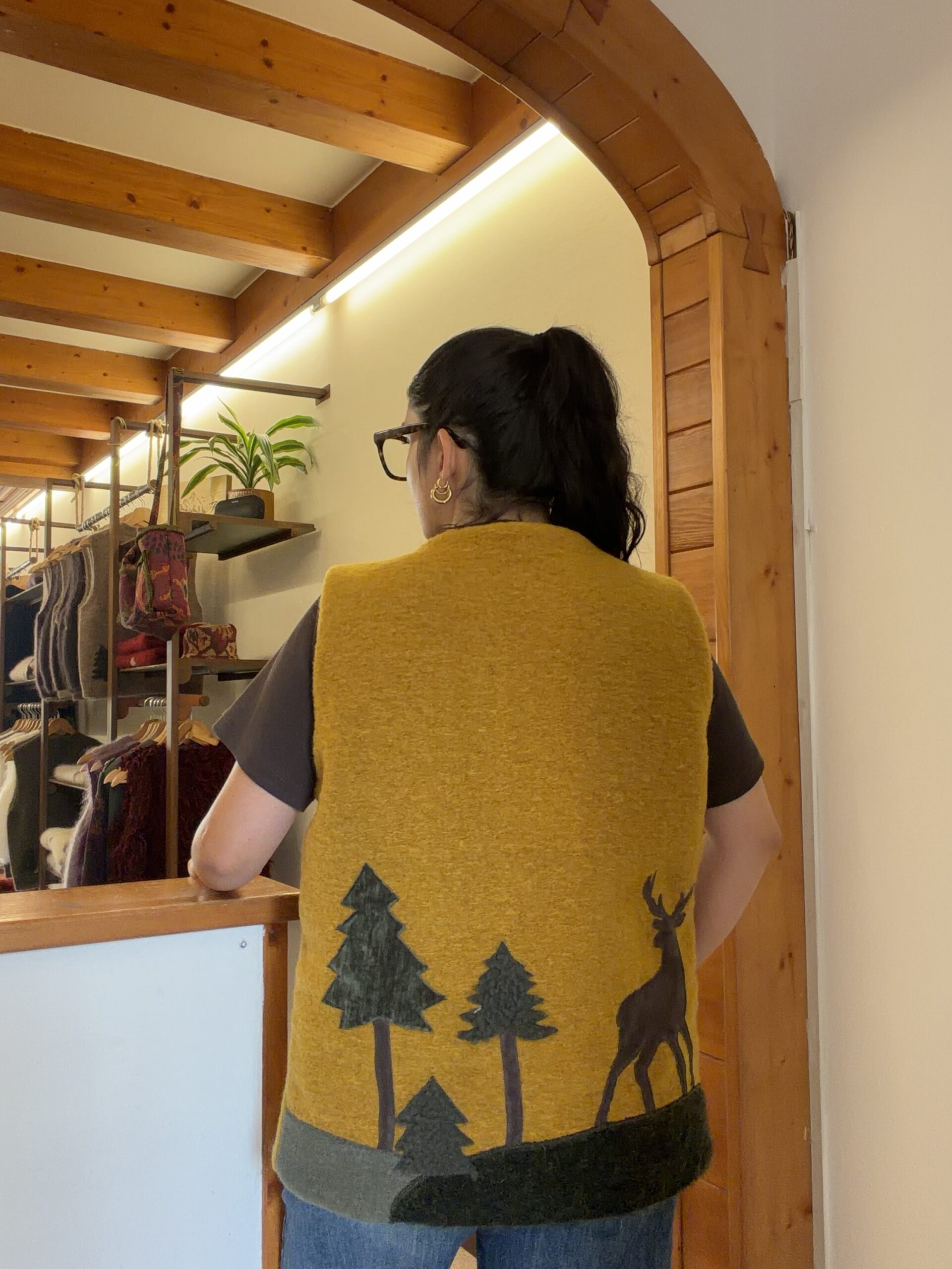 Gilet cozy senape cervo