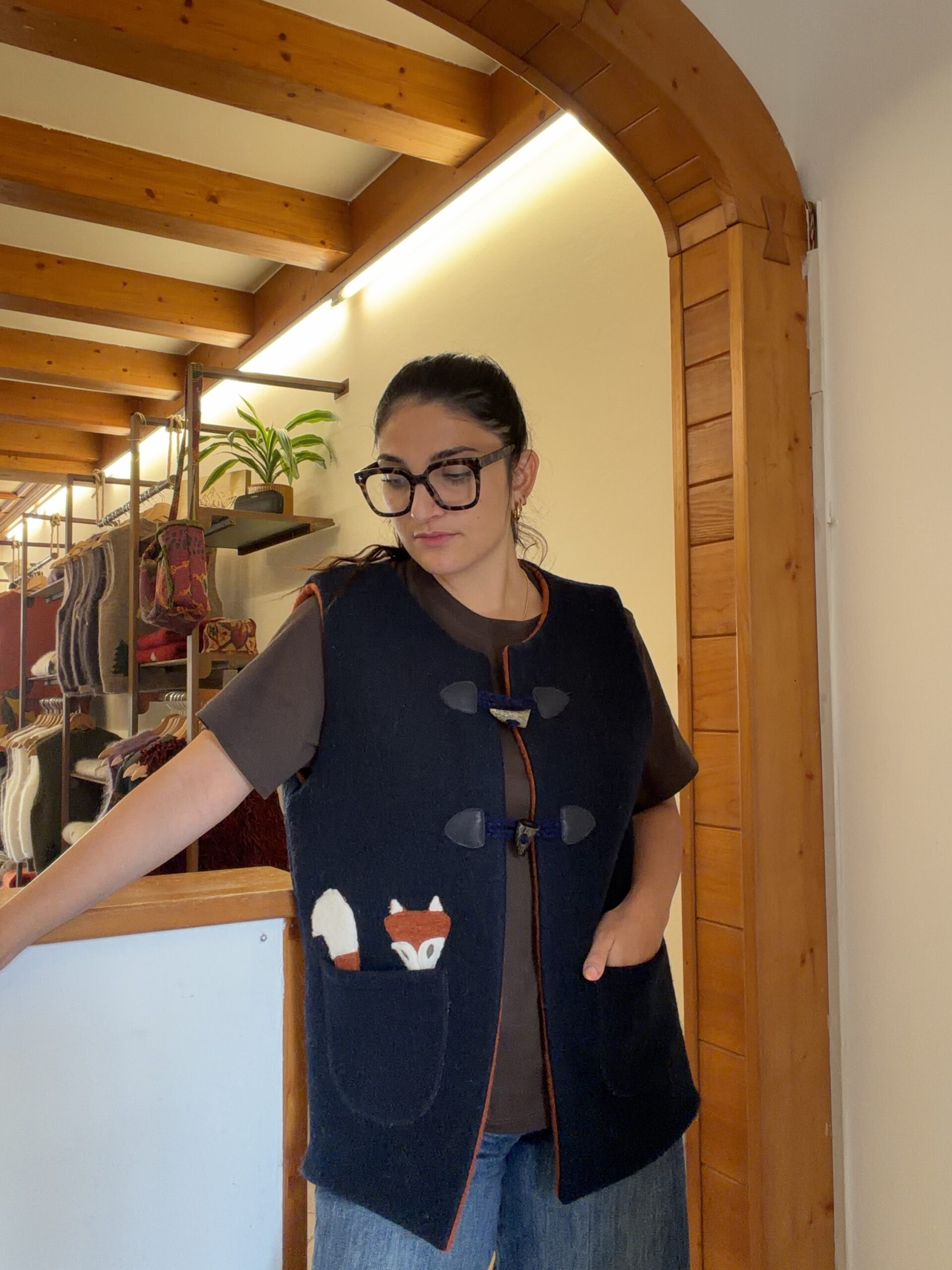 Gilet cozy blu volpe